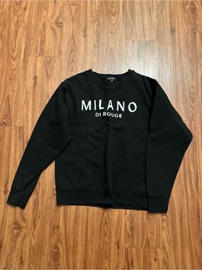 Milano Di Rouge Black Sweatshirt with White Logo